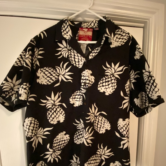 RJC x Simons Black Hawaiian Shirt - Picture 1 of 12